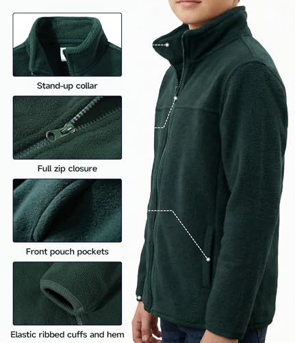 Image of Spring&Gege Youth Solid Full-Zip Polar Fleece Jacket for Children