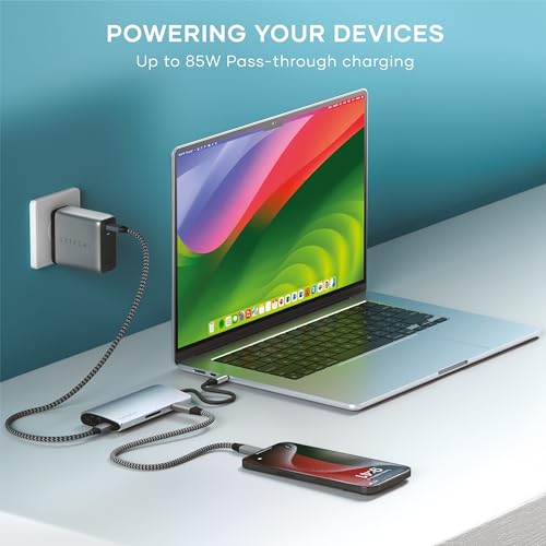 Image of Satechi 8 in 1 USB C Hub Multiport Adapter V3, 8K HDMI, 100W Charging, 4 USB Data Ports, Ethernet, SD Card Reader, for Laptop, for Mac /Windows, MacBook Air /Pro /Neo, iPad Air /Pro - Silver