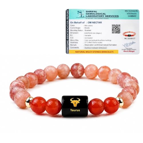 Image of Rashi Bracelet for Men & Women | Original Certified Healing Crystal for Confidence, Motivation & Positive Energy | Zodiac Bracelet for Men & Women | Astrology Gift For Everyone