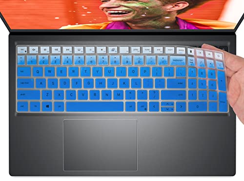 CaseBuy Keyboard Cover for 2022 2021 Dell Inspiron 15 3510 3511 3525 5510 5515 5518, Dell Inspiron 16 7610, Dell Vostro 15 3510 5510 5515, Dell Latitude 3520 15.6" Laptop -Ombre Blue