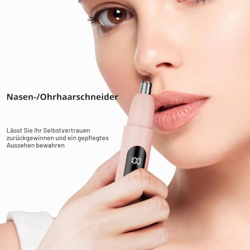 Nasenhaartrimmer, wiederaufladbare kabellose Ohr Augenbrauen Trimmen Werkzeug Dual-Edge-Klingen Rasierapparat einfache Reinigung mit… – Ansicht 2