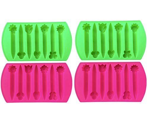 CrayOn 2 Flower and Bug Shaped Chunky Silicone Oven Safe Crayon Molds (Makes 28 Crayons) Reusable - by My Fruit Shack