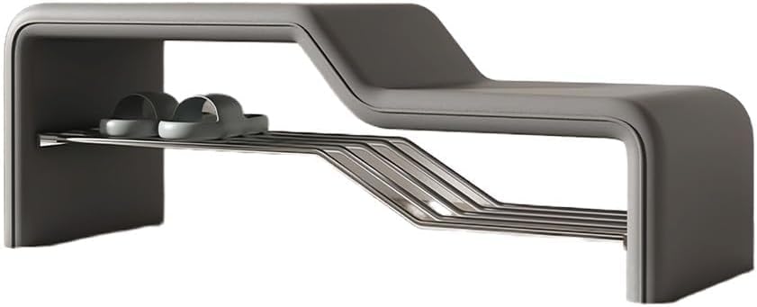 Shoe Rack Bench with Leather Padded, Bedroom Footstool, Bedside Bench for End, Shoe Changing Stool for Hallway, Living Room, Hallway, Bedroom and Porch (White, Medium)