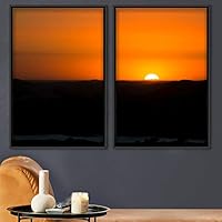 2 Piece Framed Canvas Wall Art Colorful Sky Canvas Prints Home Artwork Decoration for Living Room,Bedroom - 16