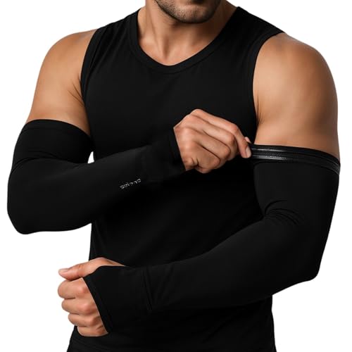 SELENE Manguito Proteção UV Fitness Borda Siliconada Unissex, 1 Preto, M