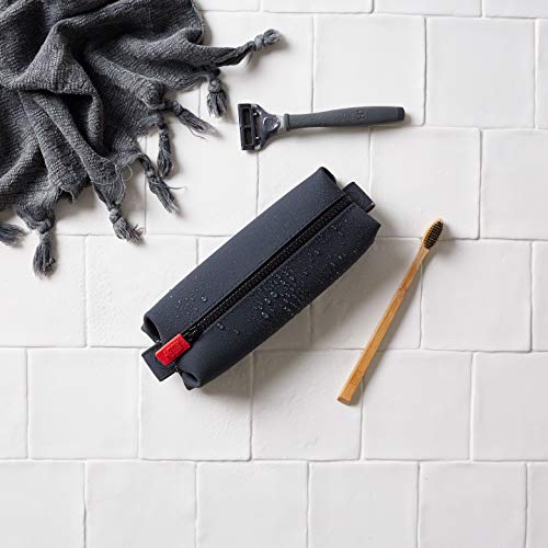 Tooletries - The Koby Mini Dopp Kit - Silicone Toiletry Organizer, Bathroom Travel Bag - Features Heavy-Duty Zipper, Leak Resistance, Easy To Clean - Charcoal #TOP7