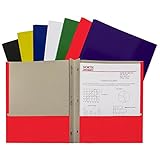 C-Line Recycled Two-Pocket Paper Portfolio with Prongs, 1 Case of 100 Folders, Assorted Colors...