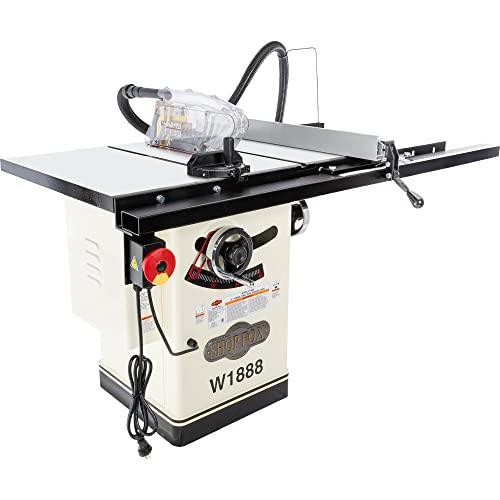 Shop Fox W1888 10" Hybrid Table Saw With Riving Knife, White