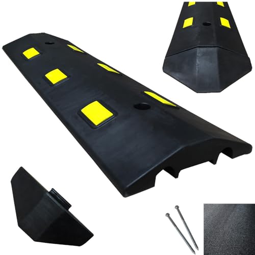 Electriduct Ultra Light Speed Bump Recycled PVC Road Safety Traffic Hump - Black - 2 Pieces (6 Feet) - Asphalt