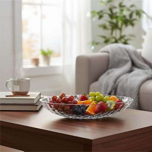 Crystal Bohemia Glasschale - 320 × 190 × 56 mm, spülmaschinenfest, kratzfest & hitzebeständig - Servierschale aus Kristallglas für Obst, Salat, Snacks & Desserts - Ideal für Küche, Buffet & Deko