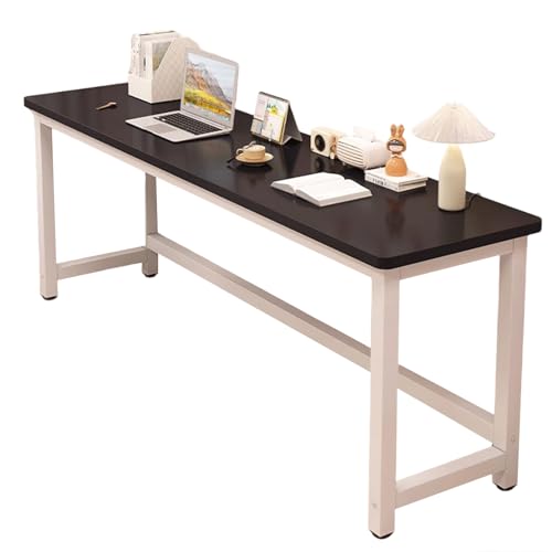 XIGOUZIQU Mesa de Ordenador, Mesa Gaming Escritorio Oficina en Casa de Madera Escritorio Ahorro de Espacio for casa, Oficina, hogar(Black,100cm(39.37in))