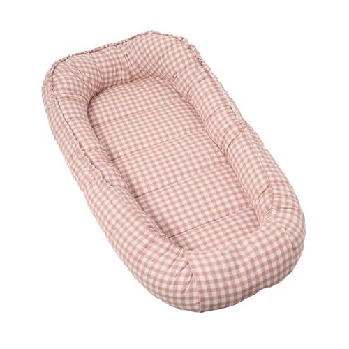 molis&co. Nido de Bebé 90 x 50 cm. Reductor de Cuna o Nido de Colecho para Bebe. Algodón. Cuna Portátil o de Viaje para recién Nacido. Oeko-Tex 100. (Dusty Rose)