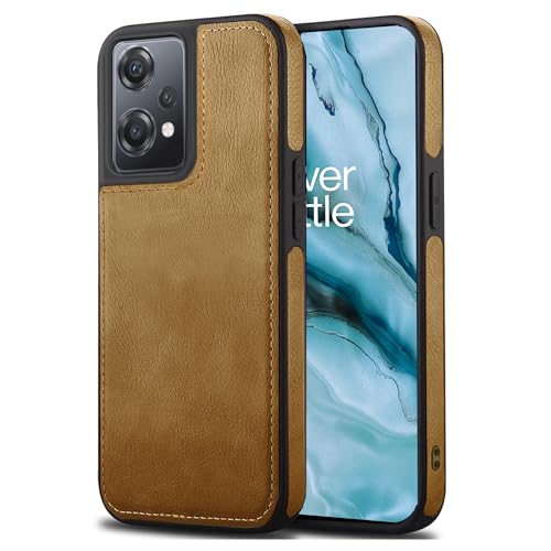 Image of Leather Case for OnePlus Nord CE 2 Lite Premium Protective Stylish Slim Cover with Shockproof Raised Edges Brown