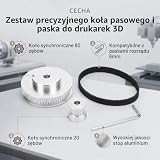 Aluminiowe koło pasowe rozrządu do drukarki 3D, 20 i 60 zębów otwór 6 mm aluminiowe koło pasowe rozrządu, P36-GT2-6-BF koło pasowe rozrządu z gumową taśmą, Domyślnie