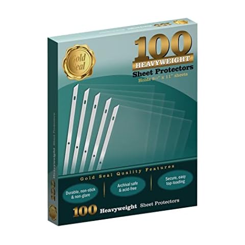 GOLD SEAL 100 Clear Heavyweight Poly Sheet Protectors, 8.5" x 11" Cover