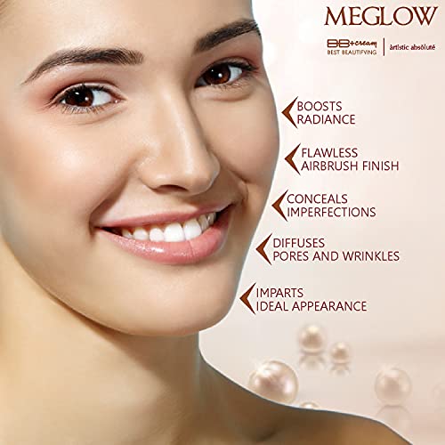 Image of Meglow Best Beautifying BB+ Cream With SPF 15(30g)+Rose water Spray for Face (100ml) Skin care Duo||Brightening|Moisturizing|Face Mist for Glowing Skin|Makeup Remover|Alcohol & Paraben Free for women