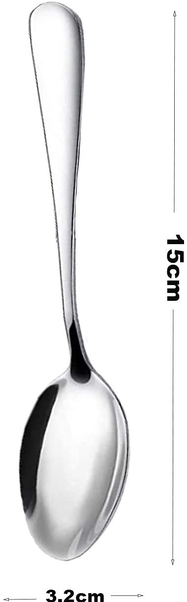 BESCH 12 Cucharas de Postre Acero Inoxidable 15 x 3.2 cm(Cucharas de Postre)
