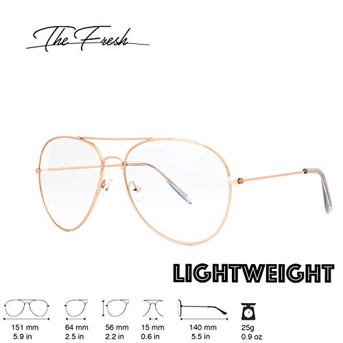 Image of The Fresh Classic Aviator Frame Light Color Lens XL Oversized Sunglasses Gift Box