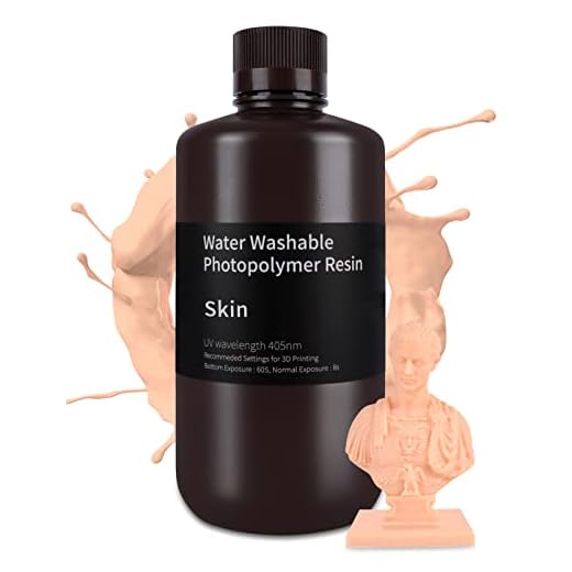 ELEGOO Resina Lavable al Agua Piel 1KG, Resina UV, Resina 3D, Impresora 3D Resina Lavable con Agua, Resina 405nm para Impresora LCD Fotopolímero Curado UV Resina
