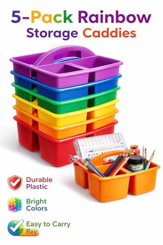 Boîtes de rangement empilables plastique écoles bureaux lot de 6 - 3