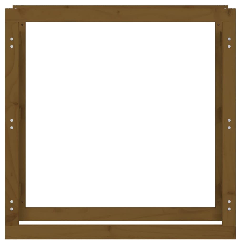 vidaXL Estante para Leña Leñero Sala Salón Estar Organizador Estantería Almacenamiento Mueble Habitación Madera Maciza Pino Marrón Miel 100x25x100 cm