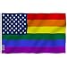 Anley Fly Breeze 3x5 Foot Rainbow USA Flag - Vivid Color and UV Fade Resistant - Canvas Header and Double Stitched - Gay Pride LGBT Flags Polyester with Brass Grommets 3 X 5 Ft