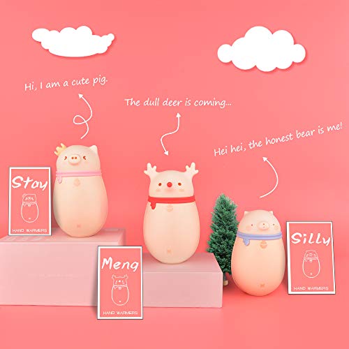 HomeLifairy 2 in 1 Hand Warmers Rechargeable,6000 mAh Larger Capacity,Electric Portable Pocket Hand Warmer/Power Bank,Best Winter Gifts for Women and Kids (deer-6000mAh)