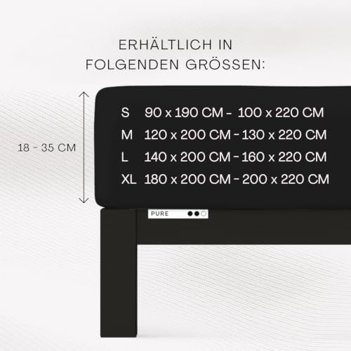 schlafgut Pure Spannbettlaken 120x200 cm Bio-Baumwolle Jersey, Off-Black – Ansicht 2