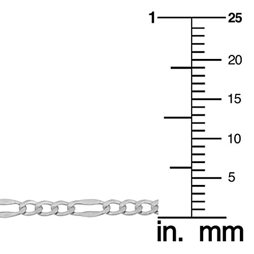 Kooljewelry 14k White Gold 2.3 mm Hollow Figaro Link Chain Necklace (7.5 or 9 inch)3