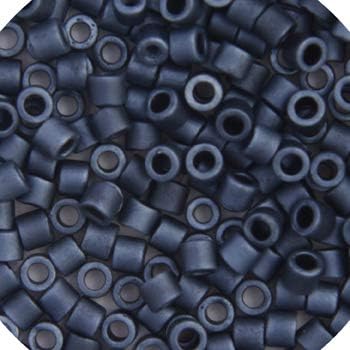 Miyuki Delica 8/0 RD 5.2gms Japanese Seed Beads - Dark Blue Grey Matte Luster