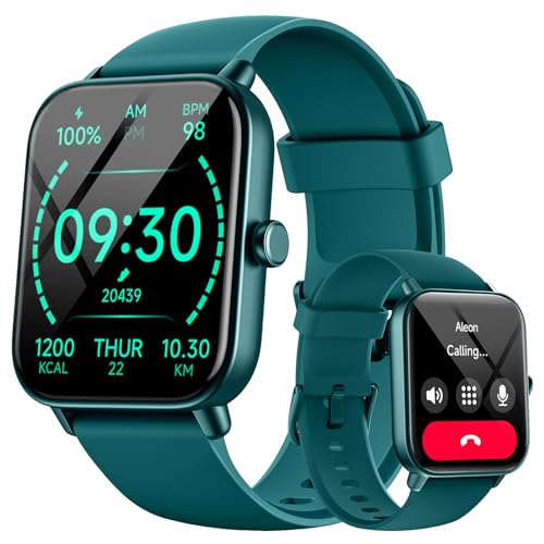 aeac Smart Watches for Women(Answer/Make Call), Alexa Built-in 1.8" HD Ladies Smartwatch with Heart Rate/SpO2/Sleep Monitor, 110+Sports, IP68 Step Counter Fitness Tracker (Dark Green, S/M/L)