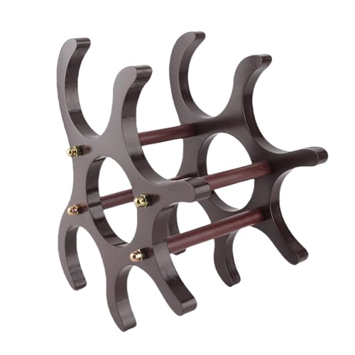 Soporte para 6 botellas de vino en madera roja miniatura 5