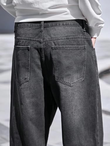 Men's Straight Skinny Grey Jeans Street Hip-hop Style4