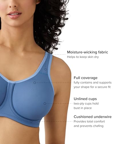Image of Wacoal Women's Simone Sport Unlined Full Coverage Underwire Sports Bra, 855170