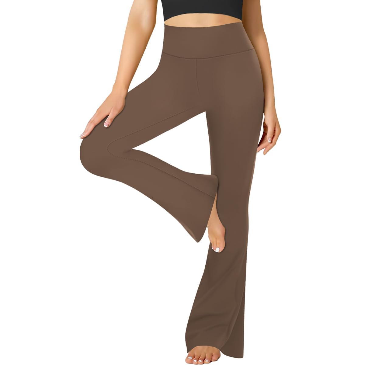 FuelMeFoot Schlaghose Flared Leggings Damen Yogahose | High Waist Schlaghose Blickdichte Leggings Bootcut Jogginghose Jazzpants mit Bauchkontrolle Fitness