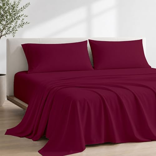 Peace Sleep Bedding 42" X 80" - (RV Bunk) Bed Sheet Set 15" Deep Burgundy