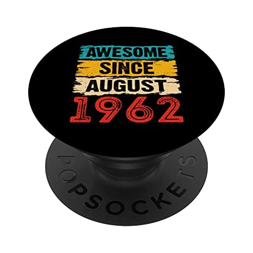 Regalos de 61 años impresionantes desde agosto de 1962 para 61 cumpleaños PopSockets PopGrip Intercambiable