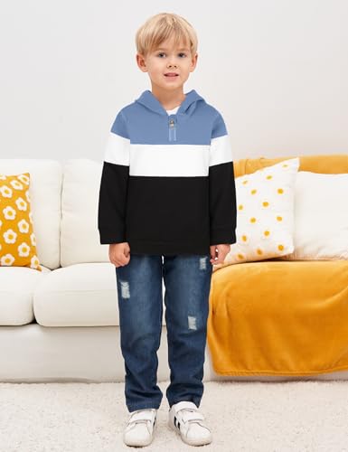 Image of Gaupafmb Baby Boy Clothes Toddler Boy Outfits Long Sleeve Hoodie Sweatshirts and Ripped Jeans 2Pcs Outfits Set