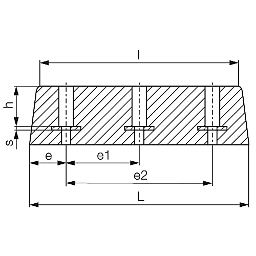 WTB® Rammpuffer mit DREI Löchern 300x52x60mm Anfahrpuffer Gummipuffer für Verladerampen Rampenbock Heckschutzgummi