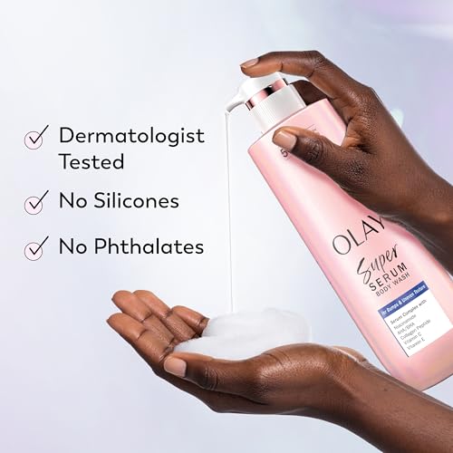 Olay Super Serum Body Wash for Rough & Bumpy Skin, 24hr Long Lasting Rich Hydration, 5+ Ingredient Complex for Bright, Even, Firm, & Luminous Skin, with Collagen Peptide, BHA/AHA & Vitamin C, 20 fl oz - image 7