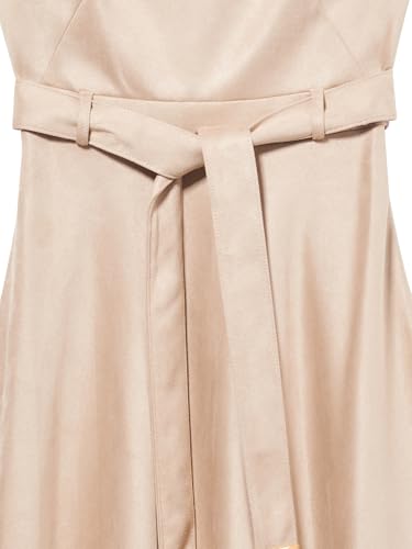 Image of Calvin Klein Sleeveless Dot Crepe Polka Dot Self Tie Midi Aline