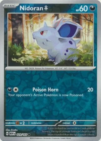 Pokemon - Nidoran f 029 165 - Pokemon 151 - Reverse Foil - Single Card - Single Card
