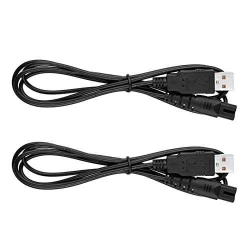 Water Flosser Charger Cord Replacement for Nicefeel, Insmart, Pibidi, Tebikin - 4 ft Black 2-Pack