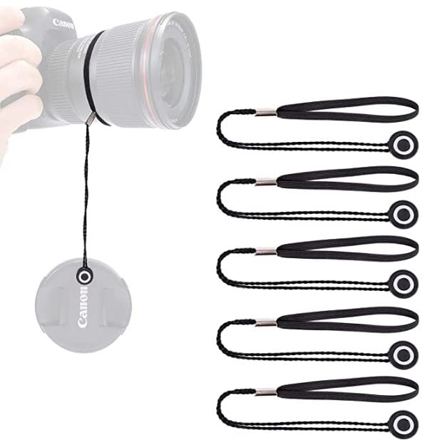 Vesaneae 5 Pezzi Cordino Copriobiettivo, Cordino per Fotocamer, Lens Cap Keeper, Copriobiettivo Anti-smarrimento per Fissare Lenti, Fotocamera Accessori, Copriobiettivo di Fotocamere Digitali