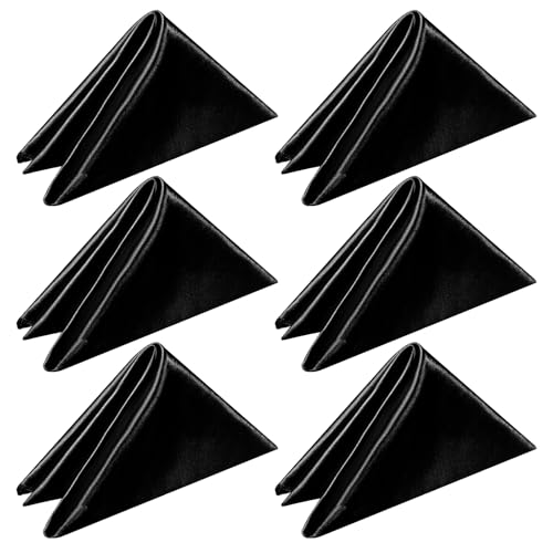 Servilletas de Tela Cuadradas Negras 6 Piezas 17x17 Pulgadas miniatura 1