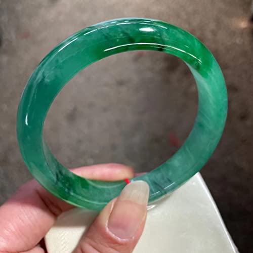 Bangle Green Jadeite Ice Transparent Exquisite Jade Bracelet Class A Jewelry Accessories Hand Decorations Bangles (Color : A, Size : 61-62Mm) #TOP8