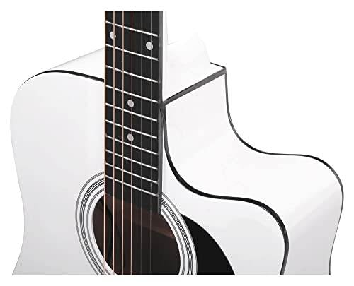 Classic Cantabile WS-10WH-CE Guitare Folk Blanc Avec Micro - Les Beatles, Paul McCartney, John Lennon, RIngo Starr, George Harrison Classic Cantabile WS-10WH-CE Guitare Folk Blanc Avec Micro – Image 4