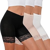 Tuopuda Braguita para Mujer Braga Básicas Boy Short Hipster con Encaje Largo Boxer Cintura Alta Algodon Shorts Leggings Pantalones Deportivas para Running Yoga y Ejercicio(Negro+Blanco+Beige,S)