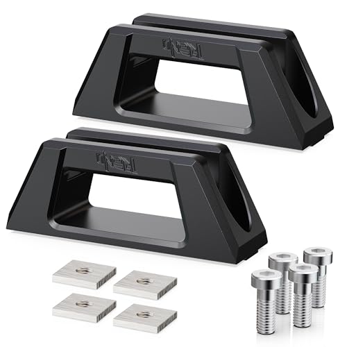 Lashing Rails May Detach - 2019 Freightliner Sprinter 4 RENO Tie Down Anchors, Bed Rail Cleats for Rear Trunk Cargo Luggage Lashing Rail Compatible with X3 X4 X5 X6 Hybrid, Replaces 51477146024/51473400537/51477331198/51-47-7-146-024 (Aluminum,Black,2PCS)