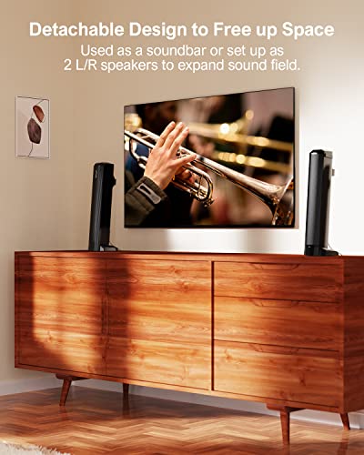 Ultimea 2.2Ch Sound Bars For Tv, 2 In 1 Separable Speakers Design Soundbar For Tv, Built-In 2 Tweeters And Woofers, Bluetooth 5.0 Tv Sound Bar, Arc/Optical/Aux Home Theater Speakers, Wall Mount #TOP3